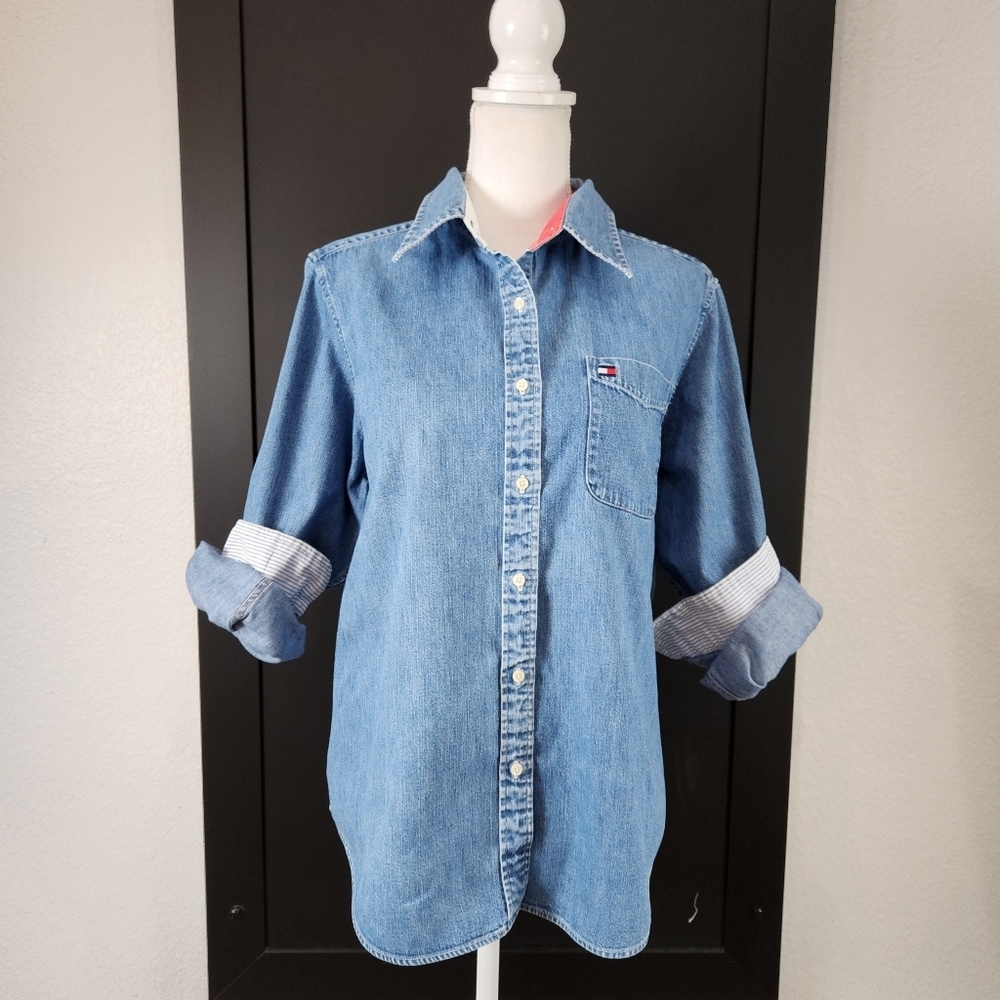 Tommy Hilfiger Light Blue Denim Button-Down Shirt